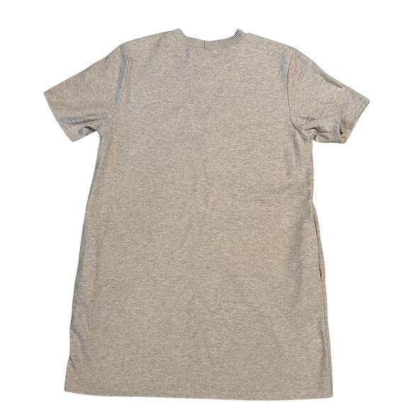 Steve Madden Oatmeal Short Sleeve Above the Knee Seamed Sweater Dress Size Large - Picture 2 of 5